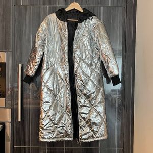 Silver long cotton coat